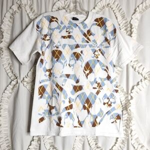 Men's Graphic T-Shirt - White and Blue